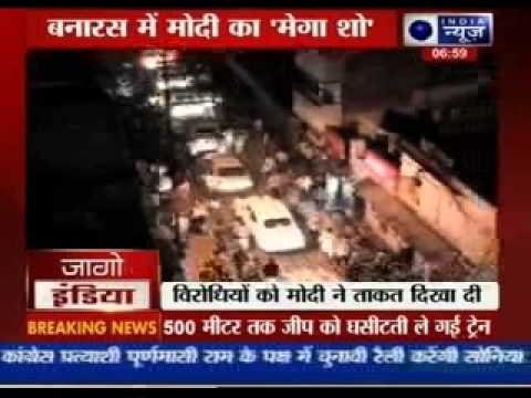 Narendra Modi Roadshow in Varanasi Draws Huge Crowds