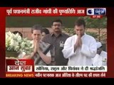Sonia Gandhi, Rahul Gandhi, Priyanka Gandhi paying tributes to former Prime Minister Rajiv Gandhi