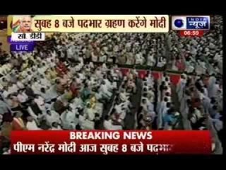 Narendra Modi Signs as the PM of the  biggest democracy: India