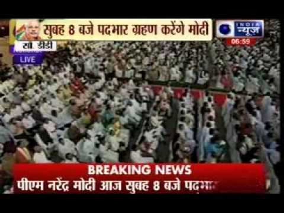 Narendra Modi Signs as the PM of the  biggest democracy: India