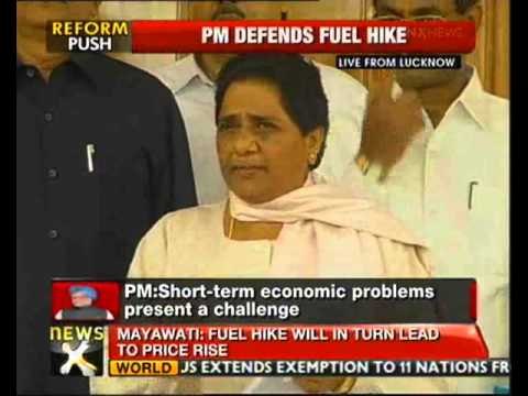 Mayawati slams FDI reforms, diesel hike - NewsX