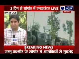 Second day of firing between corps and militants in sopor,Kashmir