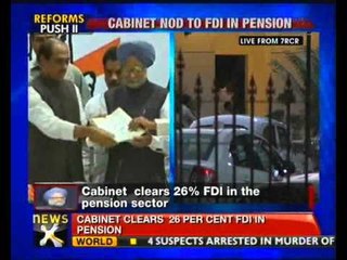 Reforms push: Cabinet clears FDI in pension, insurance -- NewsX