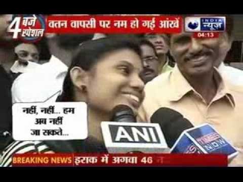 Indian nurses freed in Iraq given rapturous home welcome