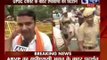Members of the Akhil Bharatiya Vidya Parishad (ABVP) protested in front of UPSC office