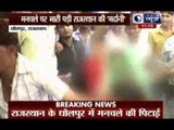 Women beats person for molesting in Dholpur of Rajasthan