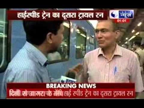 Delhi-Agra high speed train flagged off for second trial run