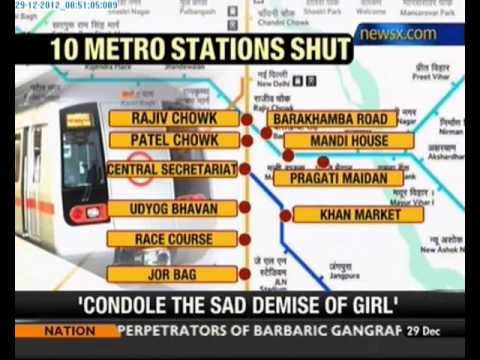 Delhi gangrape victim's death: 10 metro stations shut - NewsX
