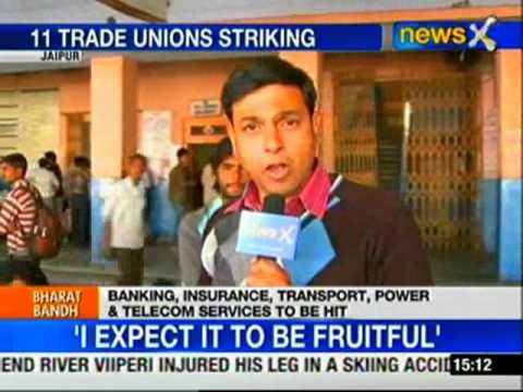 Trade union strike hits normal life in Jaipur
