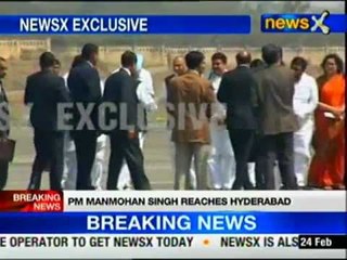 PM reaches Hyderabad to meet blast victims