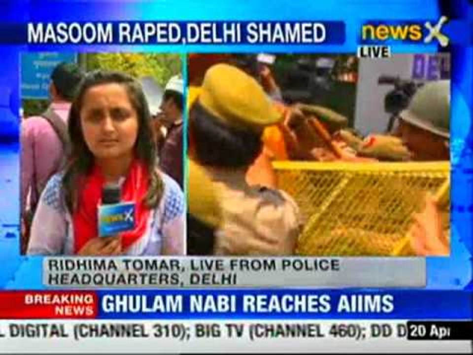 Masoom rape case: Protest outside Delhi police headquarters