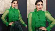 Bhumi Pednekar shines in Green Top at Sonchiraiya promotions after releases; Watch Video | FilmiBeat