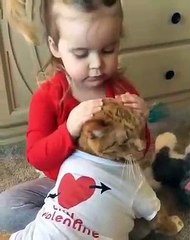 This cat and this baby love each other very much. Too cute