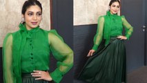 Bhumi Pednekar dazzles in Green Top with Skirt during Sonchiraiya promotions; Watch Video | Boldsky