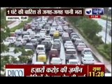 Heavy rains, water logging cause huge traffic jam in Delhi-NCR
