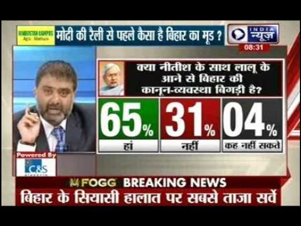 Tonight with Deepak Chaurasia: India News exclusive survey on Bihar election