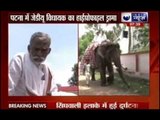 JDU MLA Shyam Bahadur rides an elephant to reach Vidhan Sabha