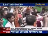 Pro-Modi slogans outside Advani's residence