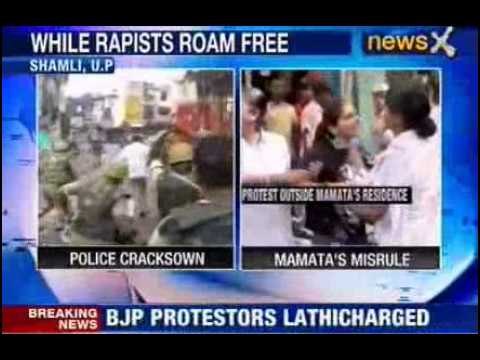 NewsX: BJP workers protest rape, lathicharged