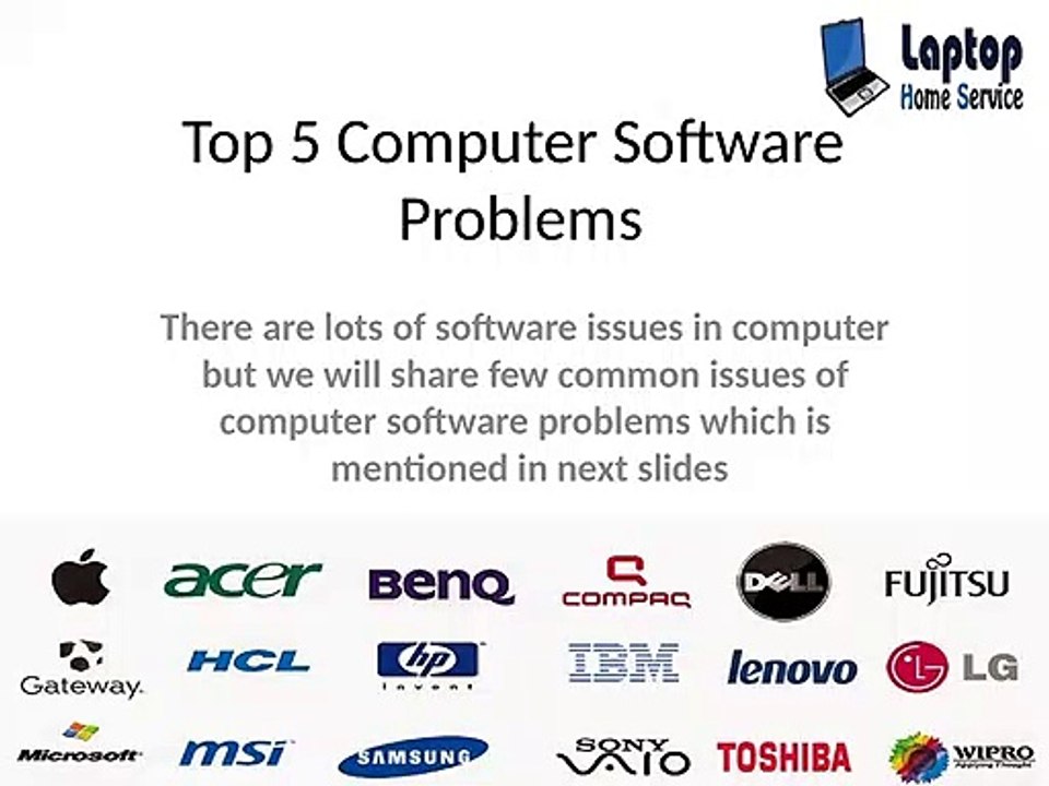 Top 5 Computer Software Problems Solution By Laptop Home Service
