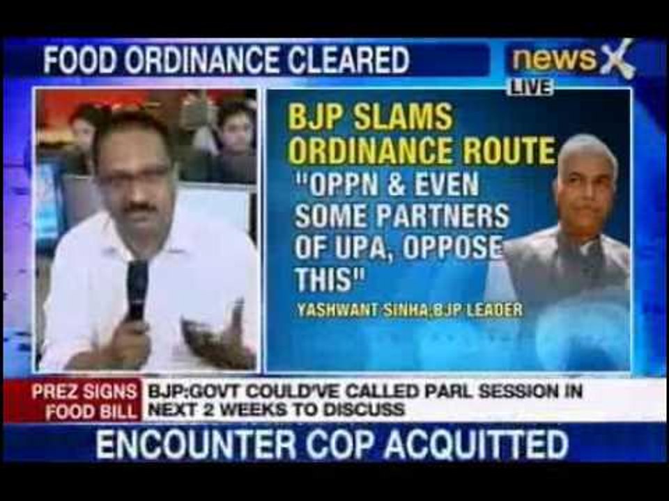 NewsX: Why ordinance, for Food Security Bill?
