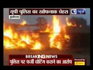 UP police burn slums in kushinagar