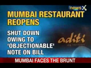 NewsX: Mumbai eatery forced to shut down for 'Anti-UPA' bills