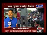 Rahul Gandhi visits JNU campus, student protest