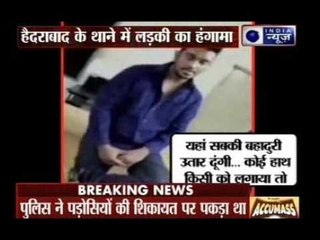 Two Girl  from different cities fighting  with police in police station caught on camera