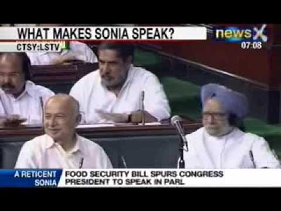 NewsX: Food Security Bill spurs Congress President to speak in Parliament