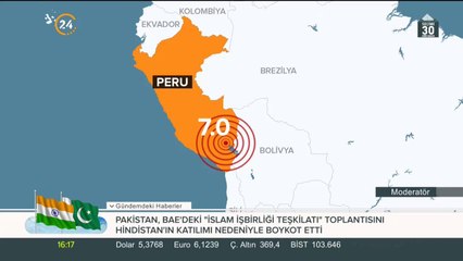Peru'da 7.0'lık deprem