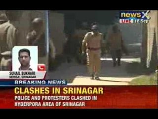 NewsX: Police and protesters clashed in Hyderpora area of Srinagar