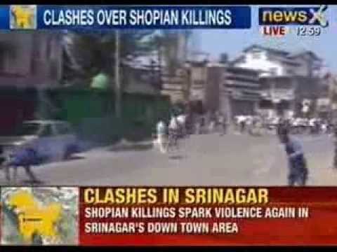 NewsX: J&K Protests - Clashes in Srinagar between Police and Protestors