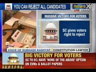 Breaking News : 'None of the above' option must be added to Electronic Voting Machine