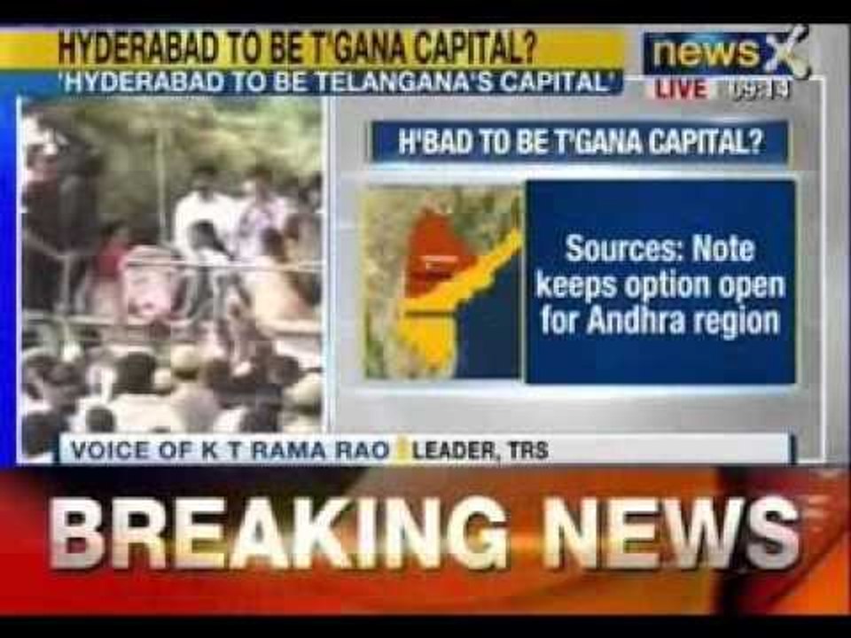 NewsX: Cabinet note On Telangana released, Hyderabad to be made Telangana"s Capital