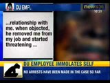 NewsX: Immolation bid by women ex-employee of DU