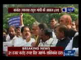Opposition parties staged a protest in the Parliament premises over govt demonetisation move