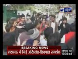 Akhilesh Yadav supporters clashed with Shivpal Yadav supporters outside the party office