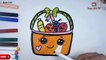 How to draw a Kawaii fruit basket for children - Kids life