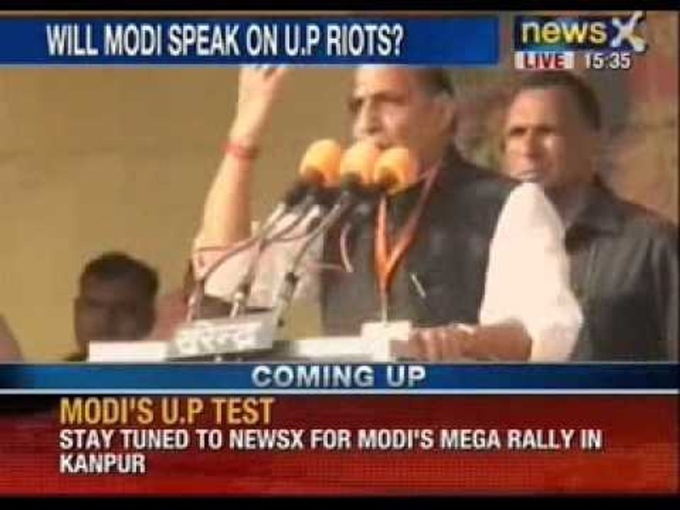 Narendra Modi's rally -Rajnath's emotional appeal for Narendra modi