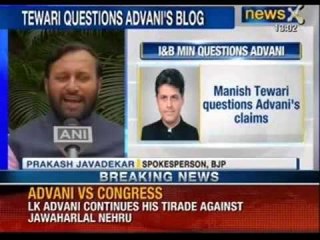 Manish Tewari questions LK Advani's claims on Jawaharlal Nehru - News X