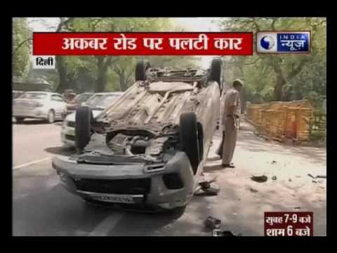 Delhi: Speeding car rammed into a parked car at Akbar Road; one injured