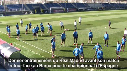 Football: entraînement du Real Madrid avant le Clasico