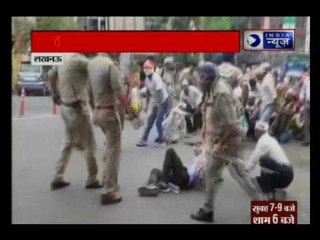 Police charged Lathi over computer teachers in Lucknow, UP