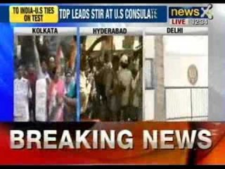 Devyani Khobragade case : Protests break out outside U.S consulate in Hyderabad - NewsX