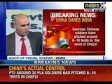 China Dares India: Chineses PLA soldiers have pitched around 8 - 10 tents in the west of Chepzi