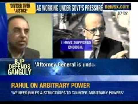 Subramanian Swamy lends support to AK Ganguly - NewsX