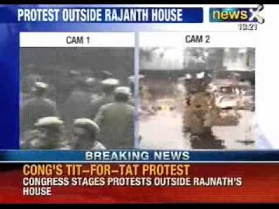 Congress stages protests outside Rajnath's house - NewsX