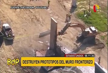 Video herunterladen: EEUU derribó los prototipos del muro en la frontera con México