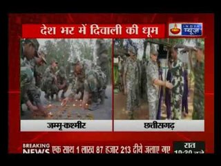दिवाली 2017 : देश के कई राज्यों में सैनिकों ने धूमधाम से मनाई दिवाली